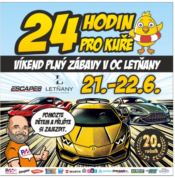 21.–22. června 2025: 24 hodin pro Kuře v OC Letňany